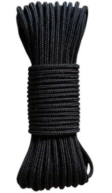 Dây Dù tròn có lõi 2.6mm cuộn 10m màu đen