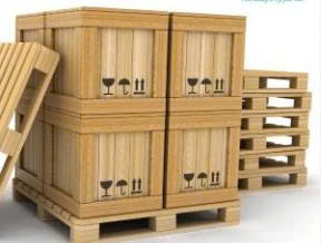 Thùng gỗ ván ép + đế pallet (kích thước Dài 2m1 x Rộng 1m2 x Cao 1m2)