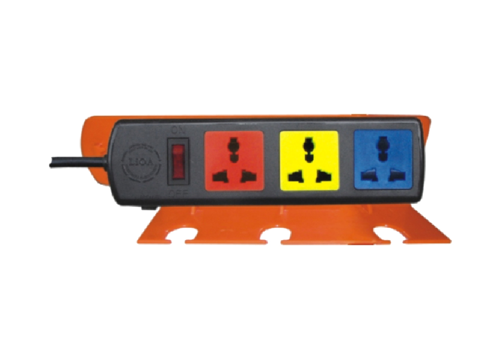 Ổ cắm 3D có giá đỡ đầu phích dây nguồn dây 1mx2 LiOA 3D12NG