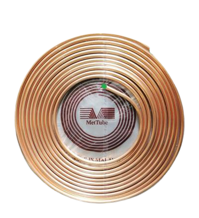 Cuộn ống đồng 10/19 mettube, bao gồm gen trắng cách nhiệt, kích thước d9.52/19.05, dày 0.8mm