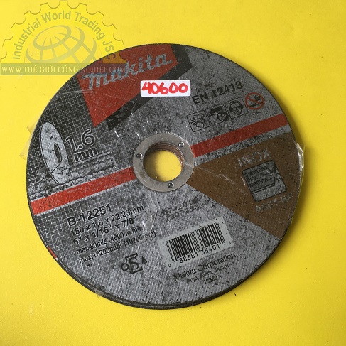 Đá cắt inox 150mm Makita B-12251, kích thước 150x1.6x22.2mm