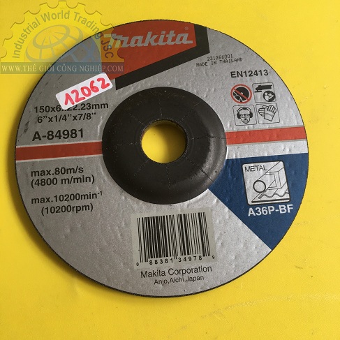 Đá mài sắt 150mm Makita A-84981, kích thước 150x6x22mm