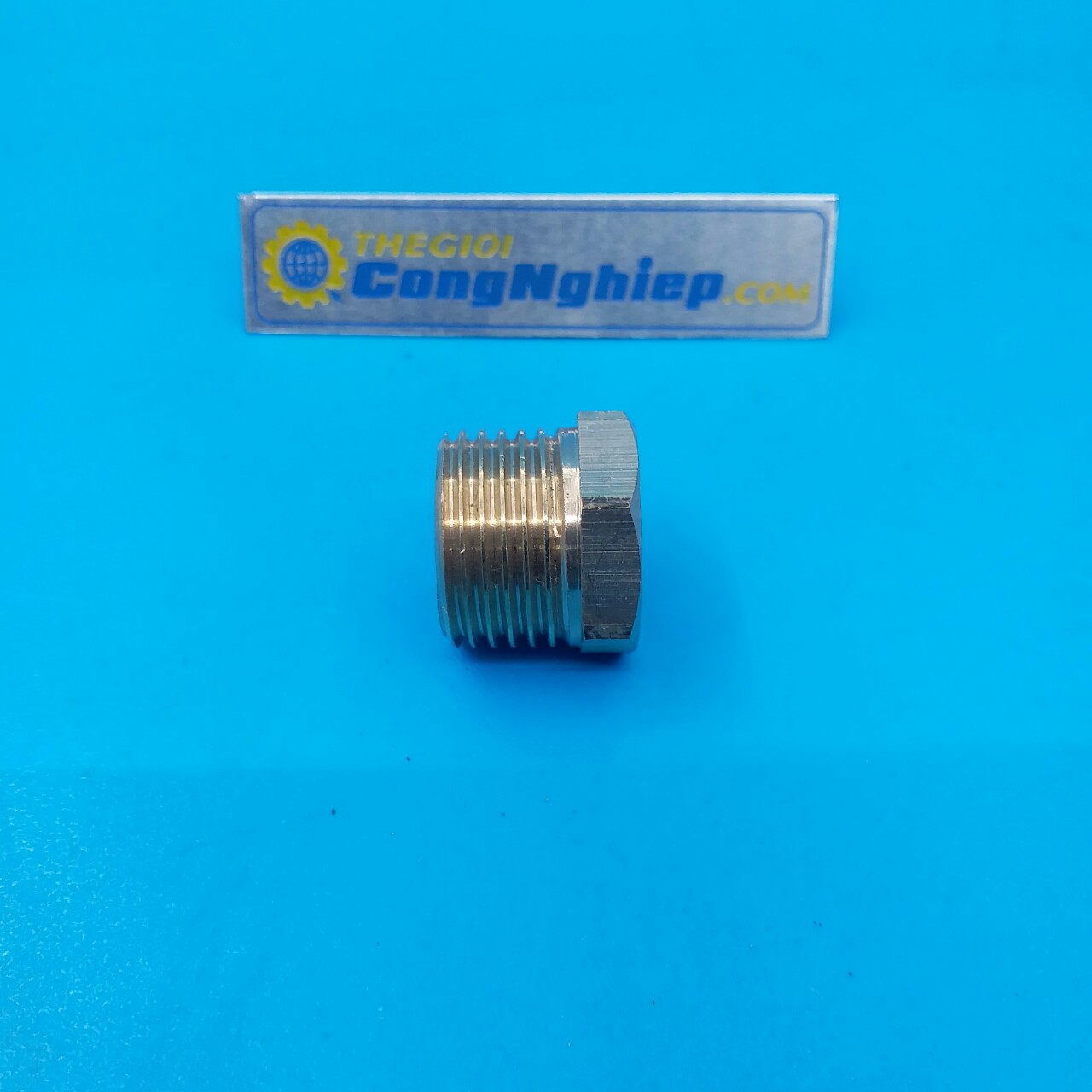 Kép ren, nối thẳng giảm 2 đầu ren ngoài ø27 x 21 chất liệu đồng thau