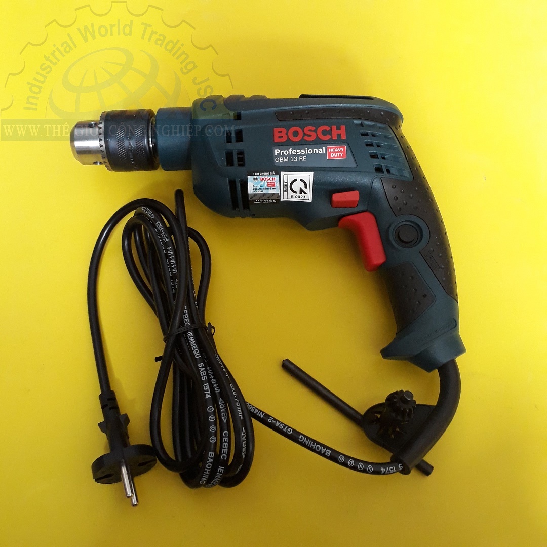 Máy khoan sắt công suất 600W BOSCH GBM 13RE, khoan được nhôm 13mm/ thép 13mm/ gỗ 30mm