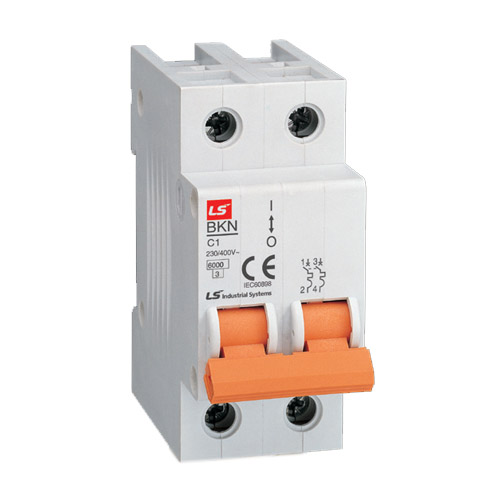 Cầu dao điện loại tép MCB LS, BKJ63N 2P 63A 6kA, gắn trên thanh ray
