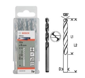 Mũi khoan sắt BOSCH 2608595069 HSS-G, đường kính 6.8mm