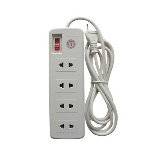 Ổ cắm kéo dài LiOA 4SS2.5-2, 4 ổ hai chấu super, chiều dài 2.5m, công suất 330W/250V, có 1 công tắc