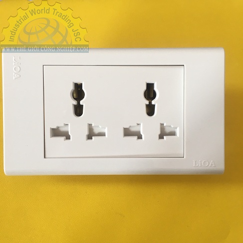 Ổ cắm đôi ba chấu 16A LiOA E18S2D
