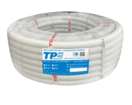 Ống ruột gà luồn dây điện hdpe 16mm tiến phát rg16a màu trắng, 1 cuộn 50m