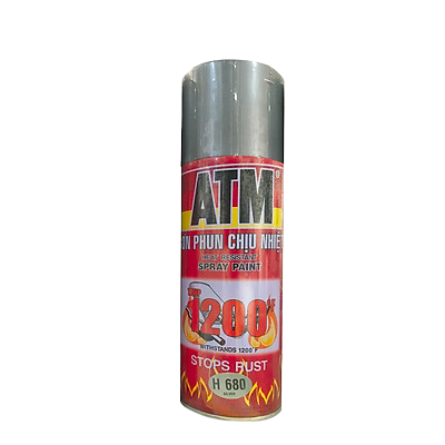 Sơn xịt chịu nhiệt ATM spray H680 màu bạc (silver), 12 chai/ 1 thùng