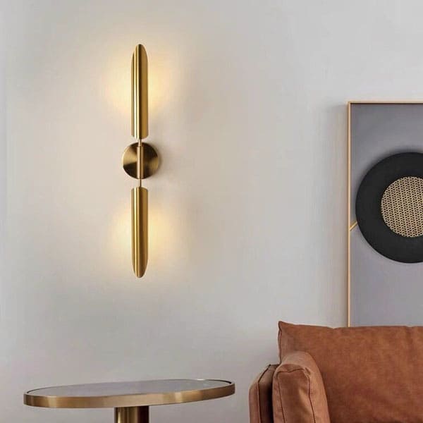 Đèn gắn tường phòng ngủ 355decor VK71, màu vàng đống, chất liệu hợp kim xi, bòng đén led đui G9x2, kích thước L50 x H550mm