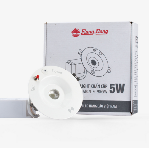 Đèn led âm trần downlight khẩn cấp Rạng Đông AT07.KC 90/5W 6500K (PCCC)