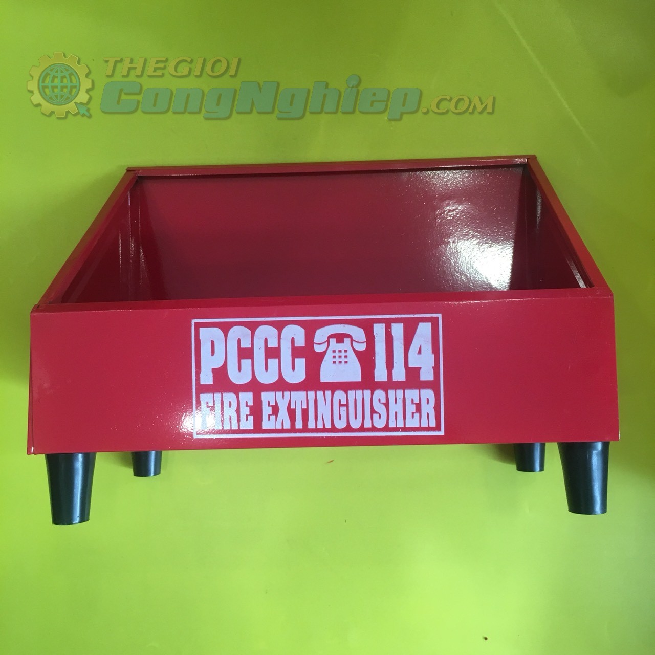 Kệ đôi đựng bình chữa cháy có chân, dày 0.6mm, dài 500mm, cao 230cm, sơn tĩnh điện màu đỏ