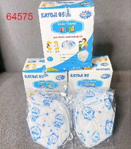 Khẩu Trang KATOJI 95 dành cho bé trai (HOA VĂN HÌNH), tiêu chuẩn khẩu trang N95, hộp 20 cái