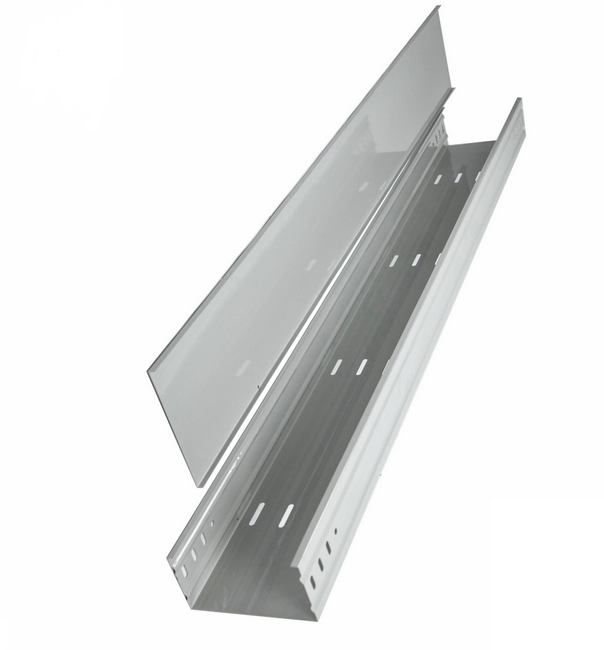 Máng cáp có nắp sơn tĩnh điện kem nhăn W400xH100, dày 1.2mm