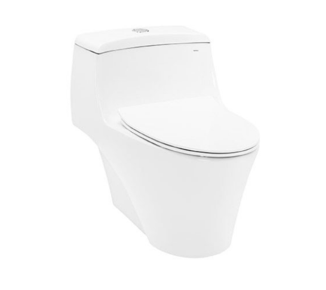Bàn cầu một khối Toto MS823DRT8, nắp đóng êm TC600VS. Phụ kiện bao gồm bích nối sàn, van dừng, dây cấp