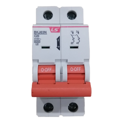 Cầu dao điện loại tép MCB LS, BKJ63N 2P 20A 6kA, gắn trên thanh ray