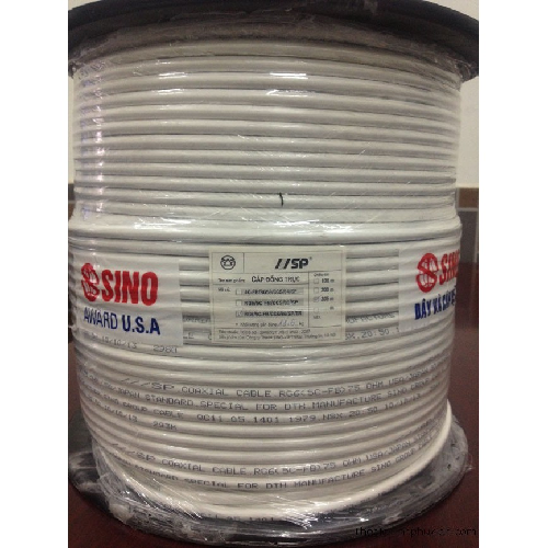 Dây Tivi SP trắng liền nguồn Sino RG59/CCS+2cx0.4/SP/TR/CCS/SP