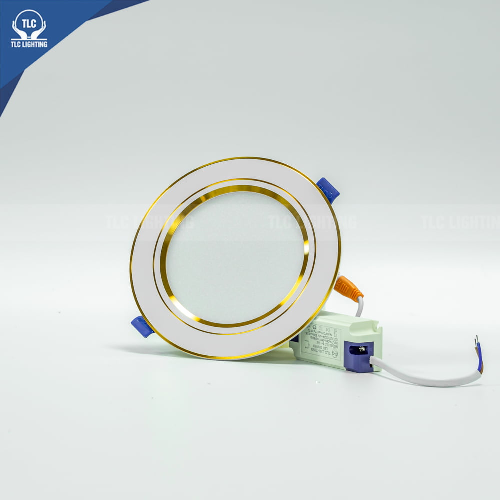 Đèn LED âm trần siêu mỏng 9W hình tròn viền vàng TLC, TLC-ASM-HT-VV-9W-V, ánh sáng vàng