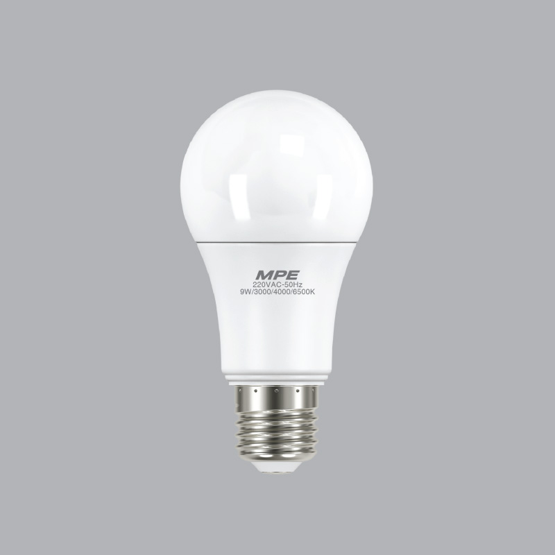 Đèn led Bulb cảm biến chuyển động điện từ 9W MPE, LB-9T/MS 6000 - 6500K, ánh sáng trắng phát hiện chuyển động và đo độ sáng