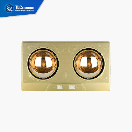 Đèn sưởi nhà tắm 2 bóng vàng TLC-SNT-BV02