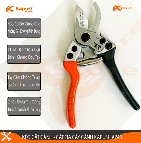 Kéo cắt cành xám cam Kapusi K-8651