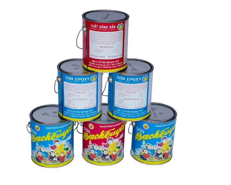 Sơn phủ alkyd (bóng) màu đỏ nâu hộp 0.4kg Bạch Tuyết