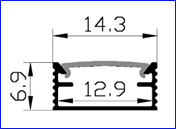 Thanh nhôm profile U1407, cây dài 2m