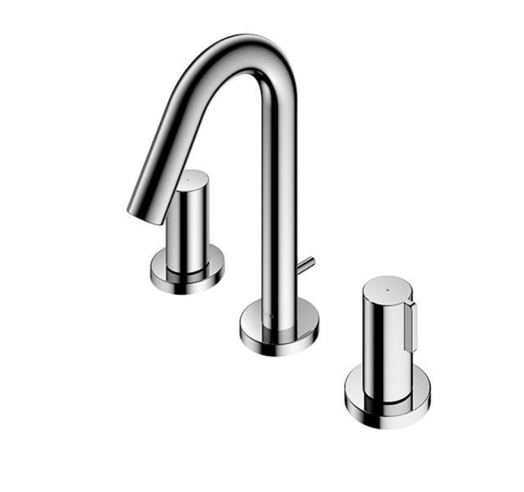 Vòi chậu rửa mặt nóng lạnh tay vặn nóng lạnh GF (3 lỗ) Toto TLG11201B. Bao gồm bộ xả, không gồm ống thải chữ P