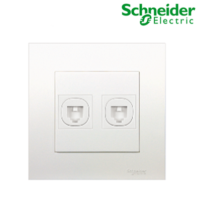 Bộ ổ cắm điện thoại đôi Vivace Schneider KB32TS, màu trắng