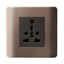 Bộ ổ cắm đơn đa năng 16A Zencelo Schneider E84426_16TS_SZ_G19, màu đồng