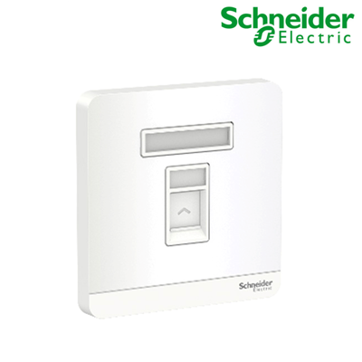Bộ ổ cắm mạng cat5e đơn Schneider E8331RJS5_WE_G19, màu trắng