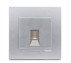 Bộ ổ cắm mạng cat5e đơn Vivace Schneider KB31RJ5E_AS, màu xám