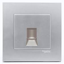 Bộ ổ cắm mạng cat6 đơn Vivace Schneider KB31RJ6_AS, màu xám