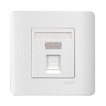 Bộ ổ cắm mạng Cat6 đơn Zencelo Schneider E8431RJS_6_G19, màu trắng