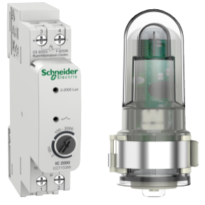 Cảm biến độ sáng 2-2000lux gắn tường, tải 16A Schneider CCT15369