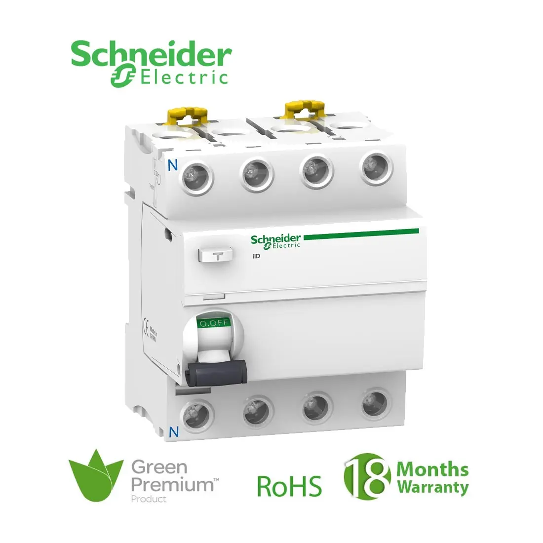 Cầu dao chống rò RCCB Easy9 ilD 4P 30mA 240-415V 40A AC type Schneider A9R71440