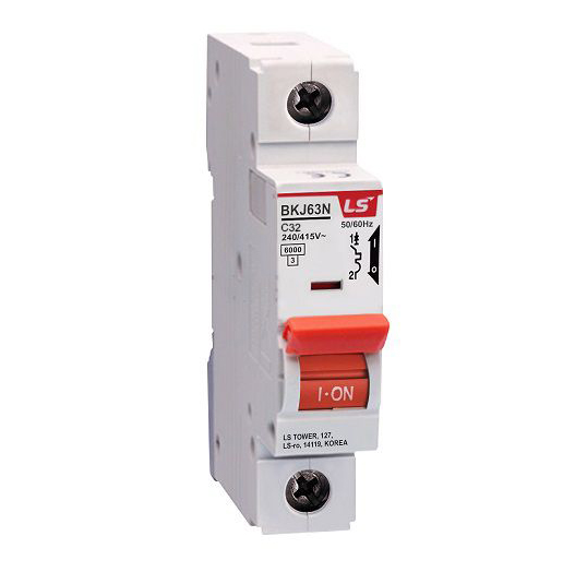 Cầu dao điện loại tép MCB LS, BKJ63N 1P 16A 6kA, gắn trên thanh ray