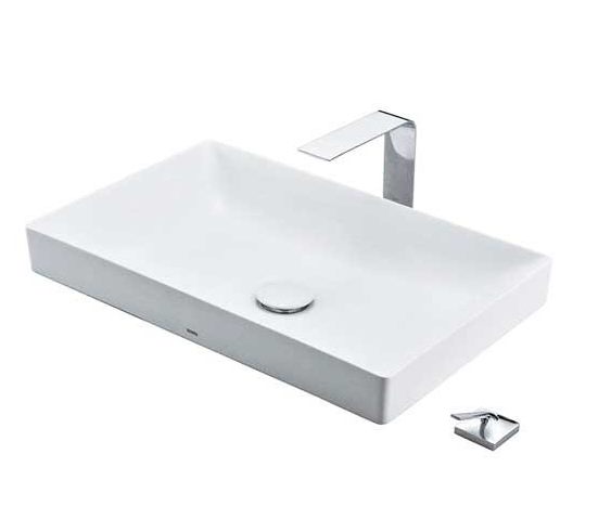 Chậu rửa đặt trên bàn Toto LT4715G19. Phụ kiện bao gồm bộ xả