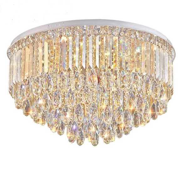Đèn led ốp trần pha lê 355 Decor OTPL40397, kèm remote 3 chế độ ánh sáng, kích thước Ø600mm