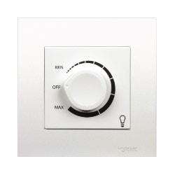 Dimmer điều chỉnh ánh sáng đèn 400W Vivace Schneider KB31RD400_WE, màu trắng