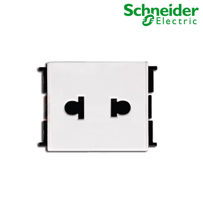 Ổ cắm đơn 2 chấu 10A S-Flexi Size M Schneider F1426USM_WE_G19, màu trắng
