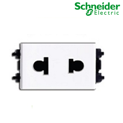 Ổ cắm đơn 2 chấu 10A S-Flexi Size S Schneider F30426USM_WE_G19, màu trắng