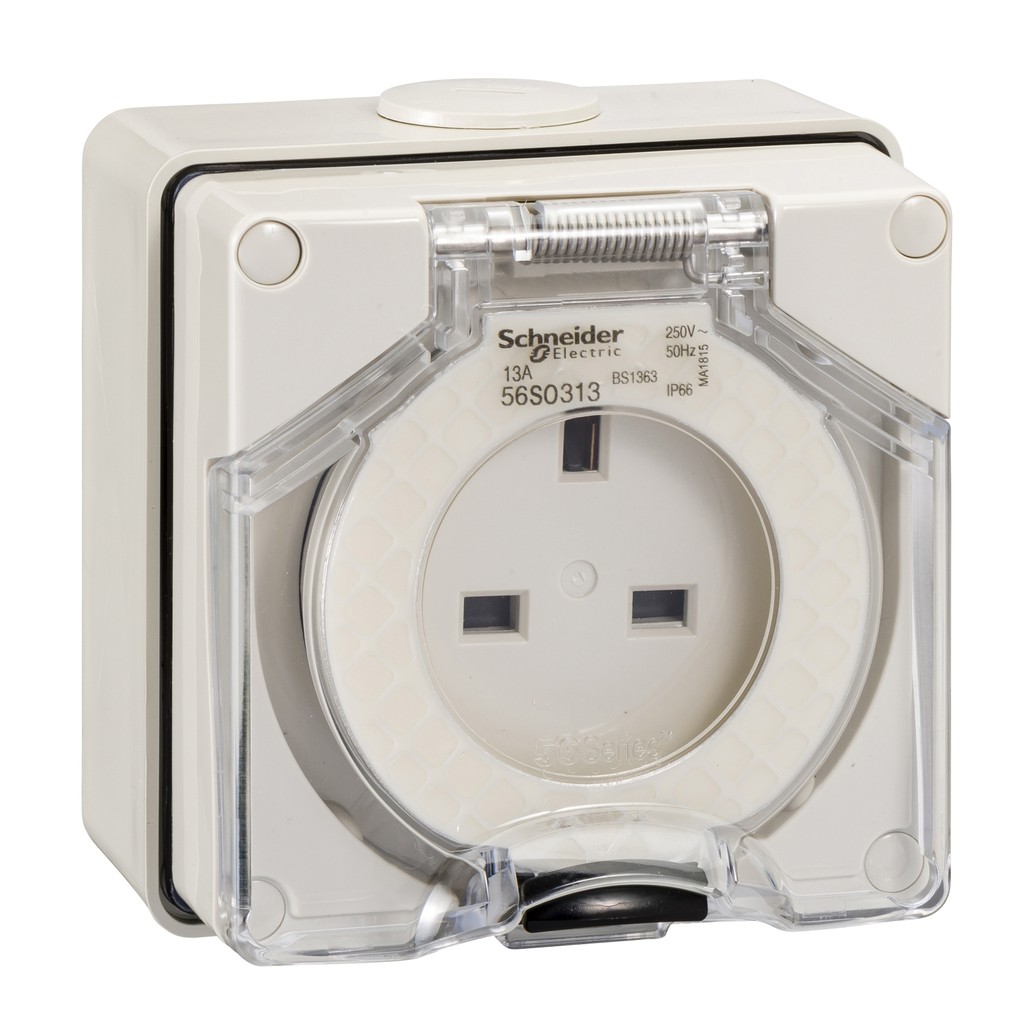 Ổ cắm phòng thấm nước IP66 dòng S56 3P 250V 20A Schneider S56SO320GY