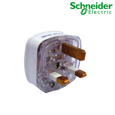 Phích cắm 3 chấu 13A S-Flexi kiểu Anh Schneider EP13_G19, màu trắng
