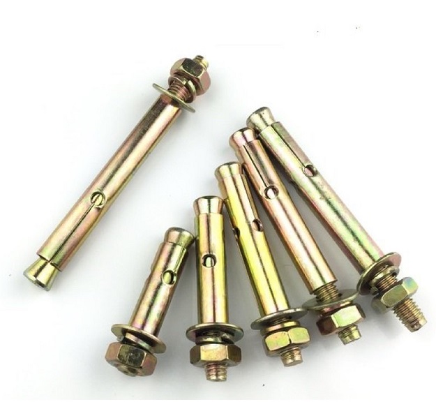 Tắc kê sắt xi vàng M12, KT 12x100mm