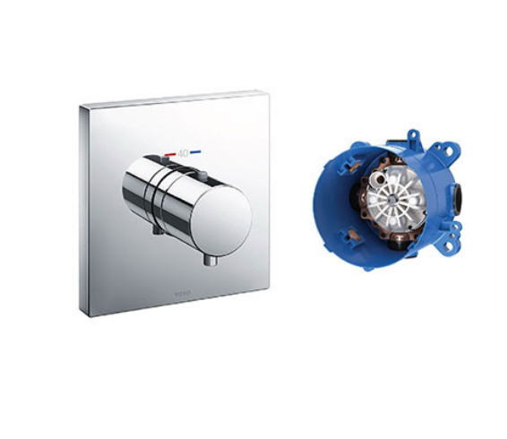 Van điều chỉnh nhiệt độ dùng cho loại nút nhấn, kèm phụ kiện âm tường Toto TBV02402B/TBN01001B