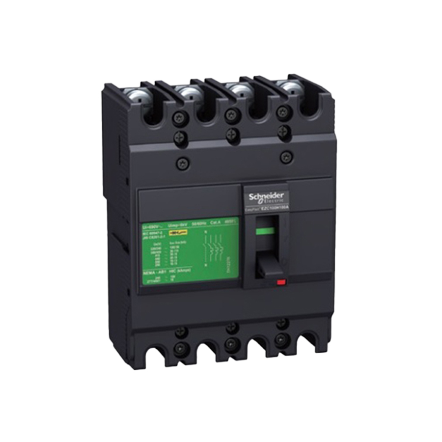 Cầu dao tự động dạng khối MCCB Easypact EZC100, 4P Type N, Icu=15kA 220/240V, 100A Schneider EZC100N4100