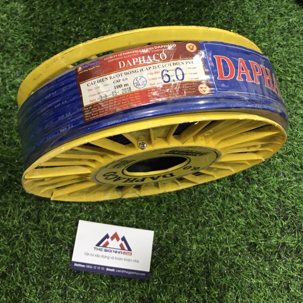 Dây cáp đơn CAP 6.0 Daphaco màu xanh , 100m/cuộn