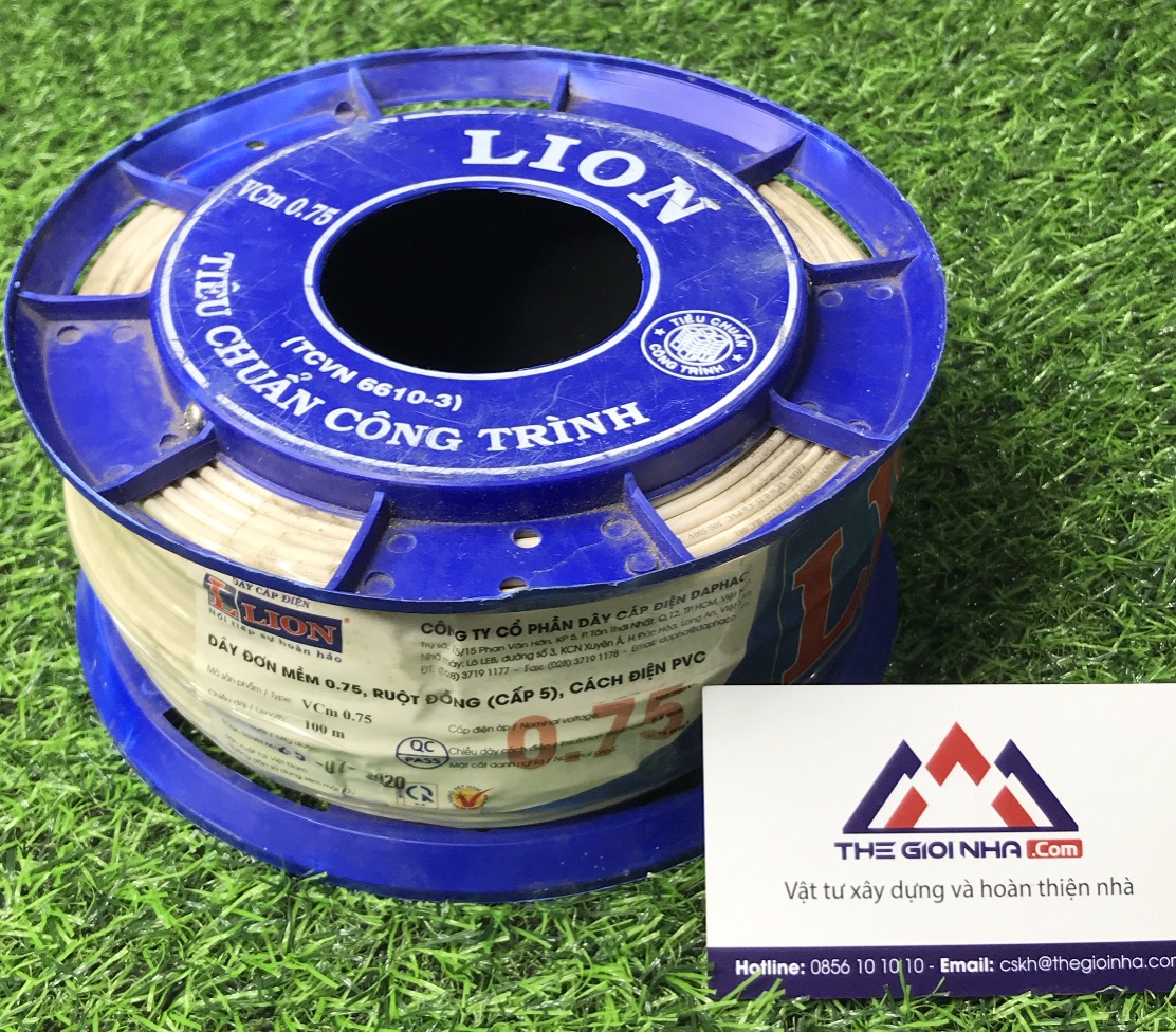 Dây cáp đơn Vcm 0.75mm2 Daphaco màu trắng, 100m/cuộn